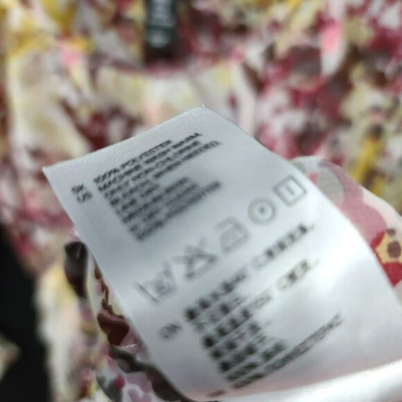 H&M Womens Blouse Multi-Color Size 12 100% Polyester Long Sleeve Buttons Pullon - Picture 9 of 12